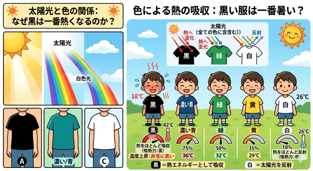 色によってかなり吸熱しますが、黒い幌をしているお母さんがとても多いので、ちょっと心配です。色の持っている能力も使ってください！紫外線.com
